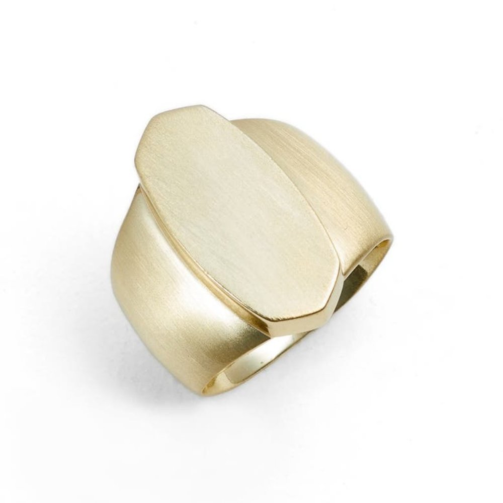 $65 KENDRA SCOTT Reagan Gold Plated Geometric Ring 7 NWT